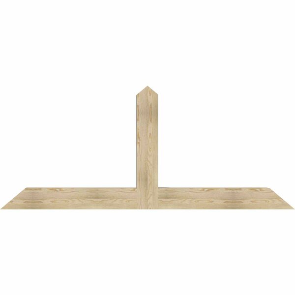 Ekena Millwork Portland Rough Sawn Timber Gable Bracket, Douglas Fir, 84"W x 35"H x 6"D x 6"F, 10/12 Pitch GBW084X35X0606POR00RDF - main